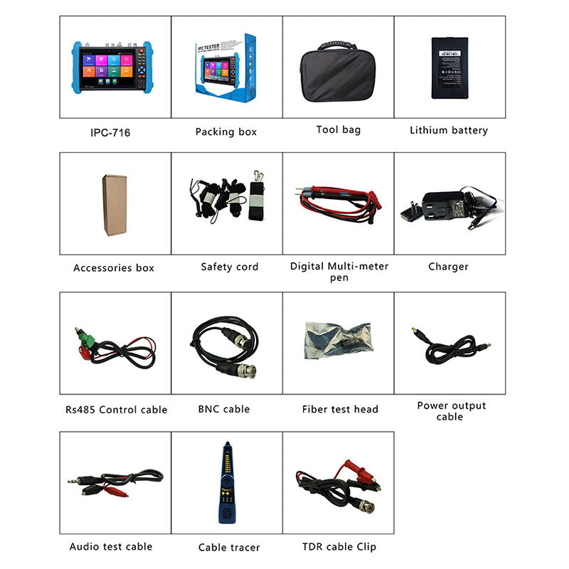Noyafa All in One IP CCTV Tester Monitor with 7 inch Touch Screen 4K H.265 IPC-716 MOVTADHS Pro