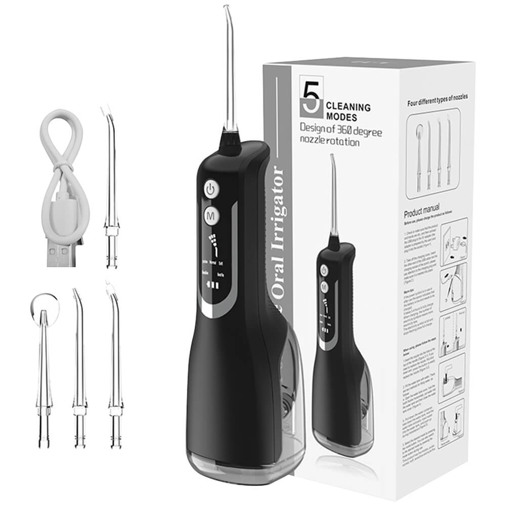 Noyafa Cordless Water Dental Flosser Teeth Cleaner, 330ML IPX7 USB Rechargeable 5 Modes Irrigate for Oral Care L12