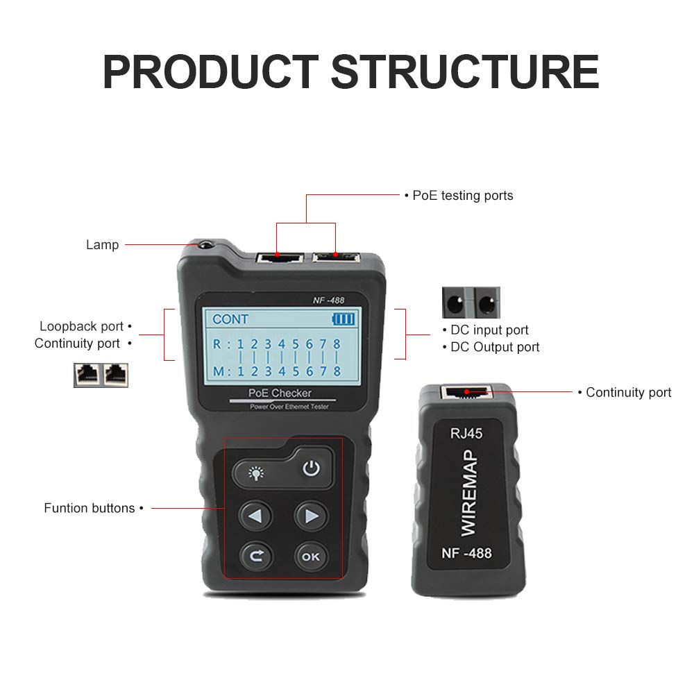 Noyafa NF-488 PoE 체커 테스터