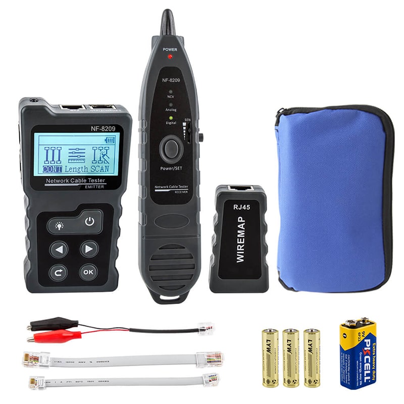 Noyafa NF-8209 Network Tone Generator and Probe Kit with Cable Testing Capabilities like Wiremap, Length, PoE