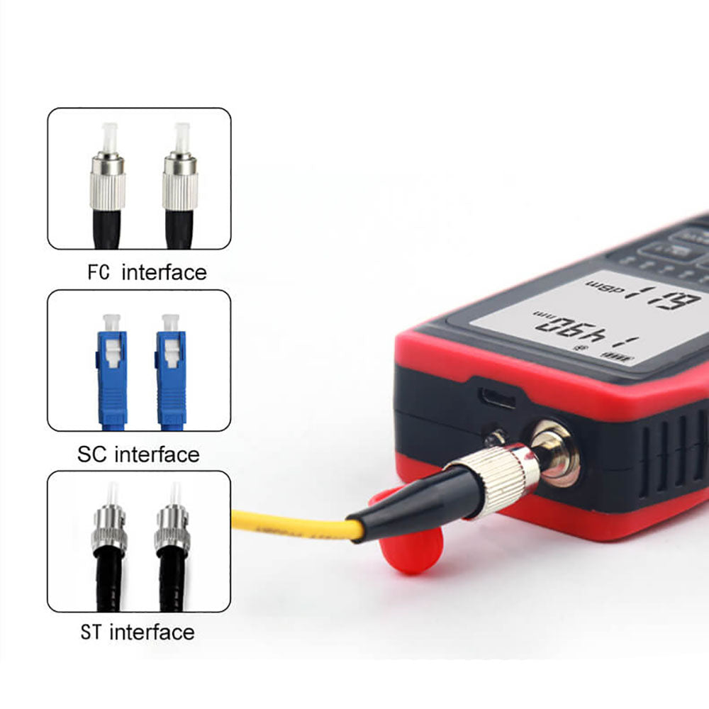 The portable fiber tester with interface FC, SC, ST