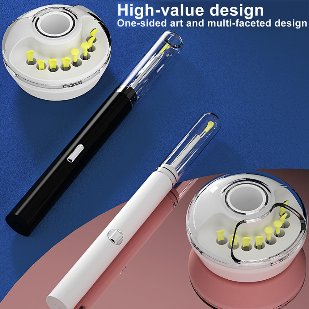 Noyafa Ear Wax Removal Kit with Ear Camera and 6 LED Lights, Ear Pick with 6 Reusable Replacement Soft Ear Scoops Y10 Pro