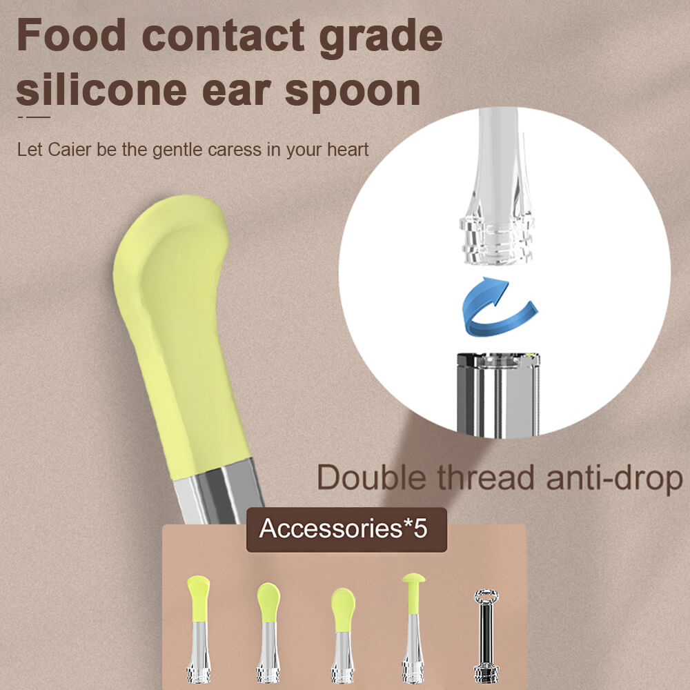 Noyafa Ear Wax Removal Kit with Ear Camera and 6 LED Lights, Ear Pick with 6 Reusable Replacement Soft Ear Scoops Y10 Pro