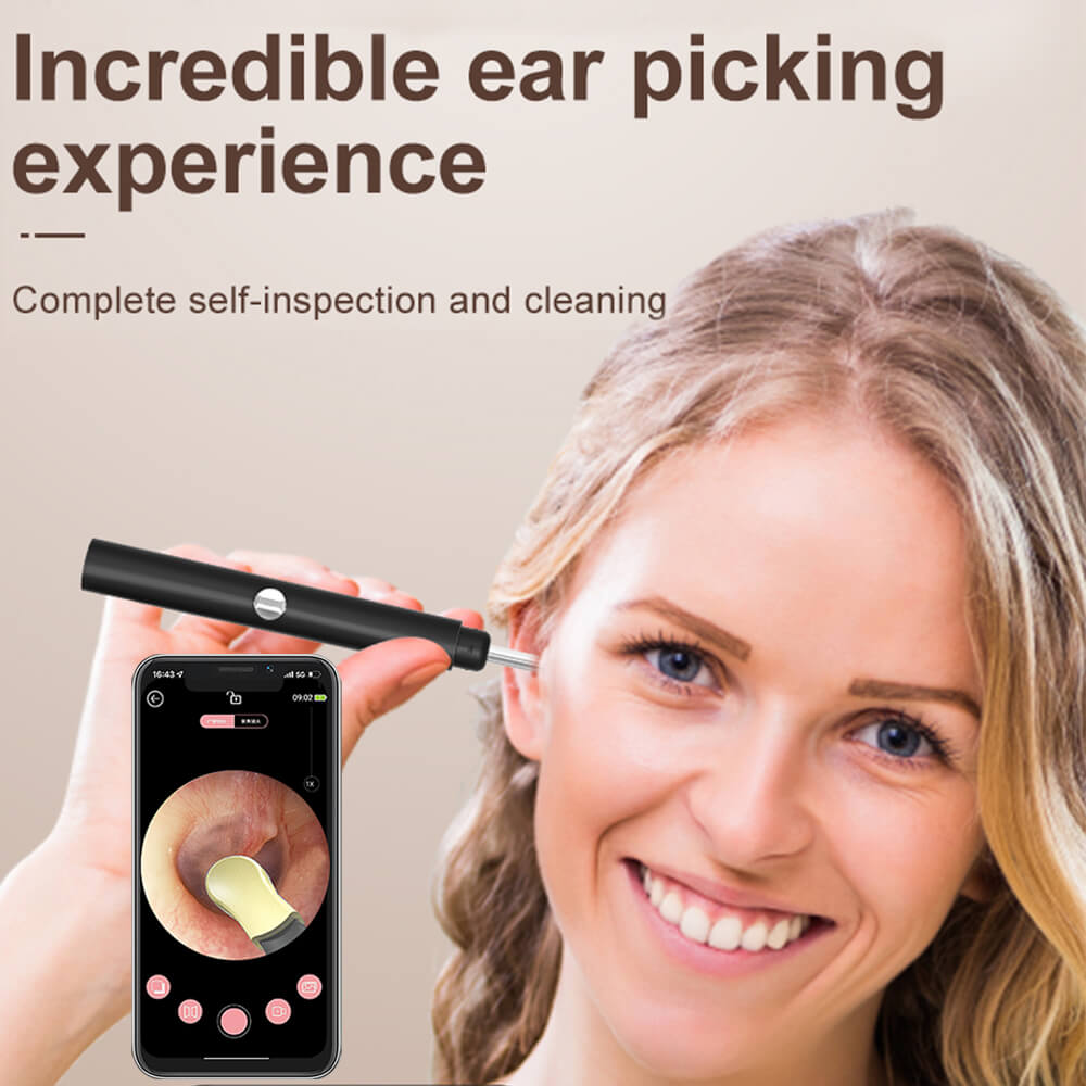 Noyafa Ear Wax Removal Kit with Ear Camera and 6 LED Lights, Ear Pick with 6 Reusable Replacement Soft Ear Scoops Y10 Pro