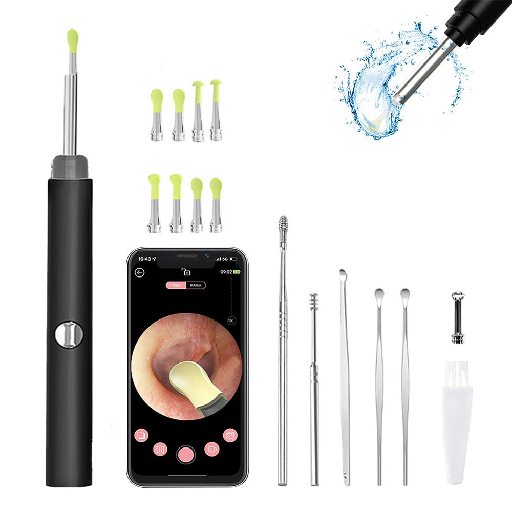 Noyafa Ear Wax Removal Kit with Ear Camera and 6 LED Lights, Ear Pick with 6 Reusable Replacement Soft Ear Scoops Y10 Pro