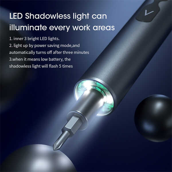 The Cordless Electric Screwdriver built-in LED lighting
