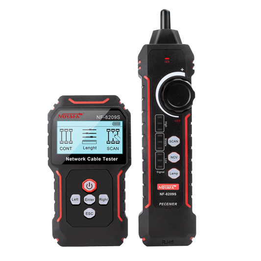 Noyafa Network Cable Tester Wire Tracer Kit with Anti-jamming Porbe, Continuity Crimp Length PoE Port Blink Test NF-8209S