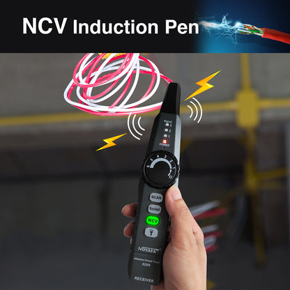Advanced AC Circuit Breaker Tracer with Integral GFCI Outlet Tester, Network Cable Finder, NCV Detector NF-825TMR