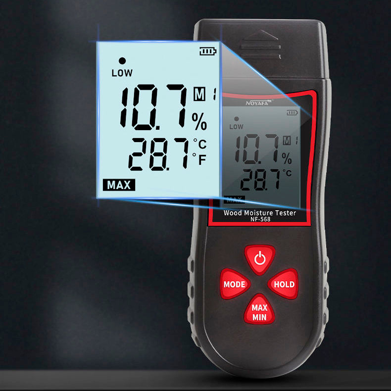Noyafa NF-568 Wood Moisture Tester with Dual High-Precision Pins for Accurate Reading of Wood or Building Materials Moisture Content