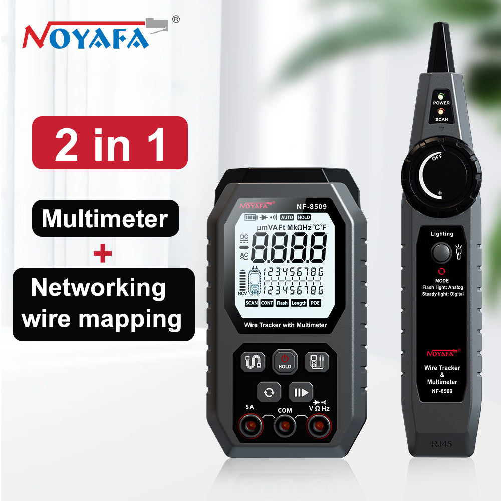 [New Arrival] Noyafa  NF-8509 2 in 1 Wire Tracker with Multimeter for Electromechanical Testing, Network Testing, Cable Detection