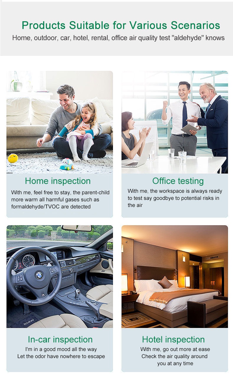 JMS12  Formaldehyde Tester  Detect The TVOC  CO2  Tumidity Temperature  Formaldehyde Safe levels