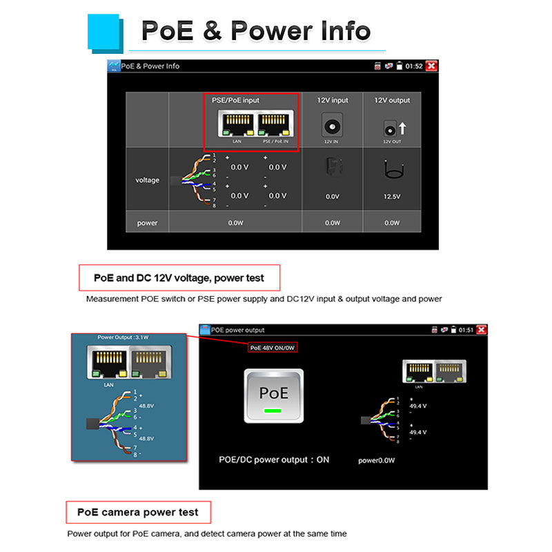The all in one ipc tester with 7 inch IPS touch screen