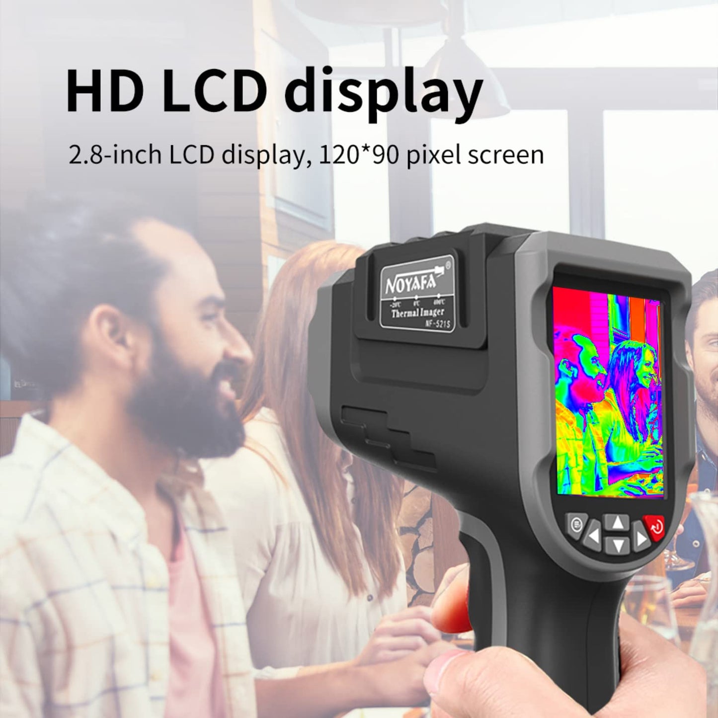 Noyafa NF-521S Handheld Thermal Imaging Camera with 2.8" Screen , 120 * 90 IR Resolution 1 Million Pixels, 8 Color Palettes for Electrical / Mechanical / Building / HVAC Inspection