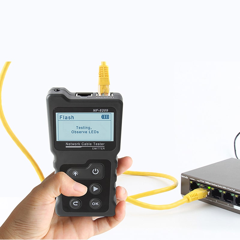 Noyafa NF-8209 сетевой генератор звуковых сигналов  и комплект зондов с возможностями тестирования кабелей, такими как Wiremap, длина, PoE