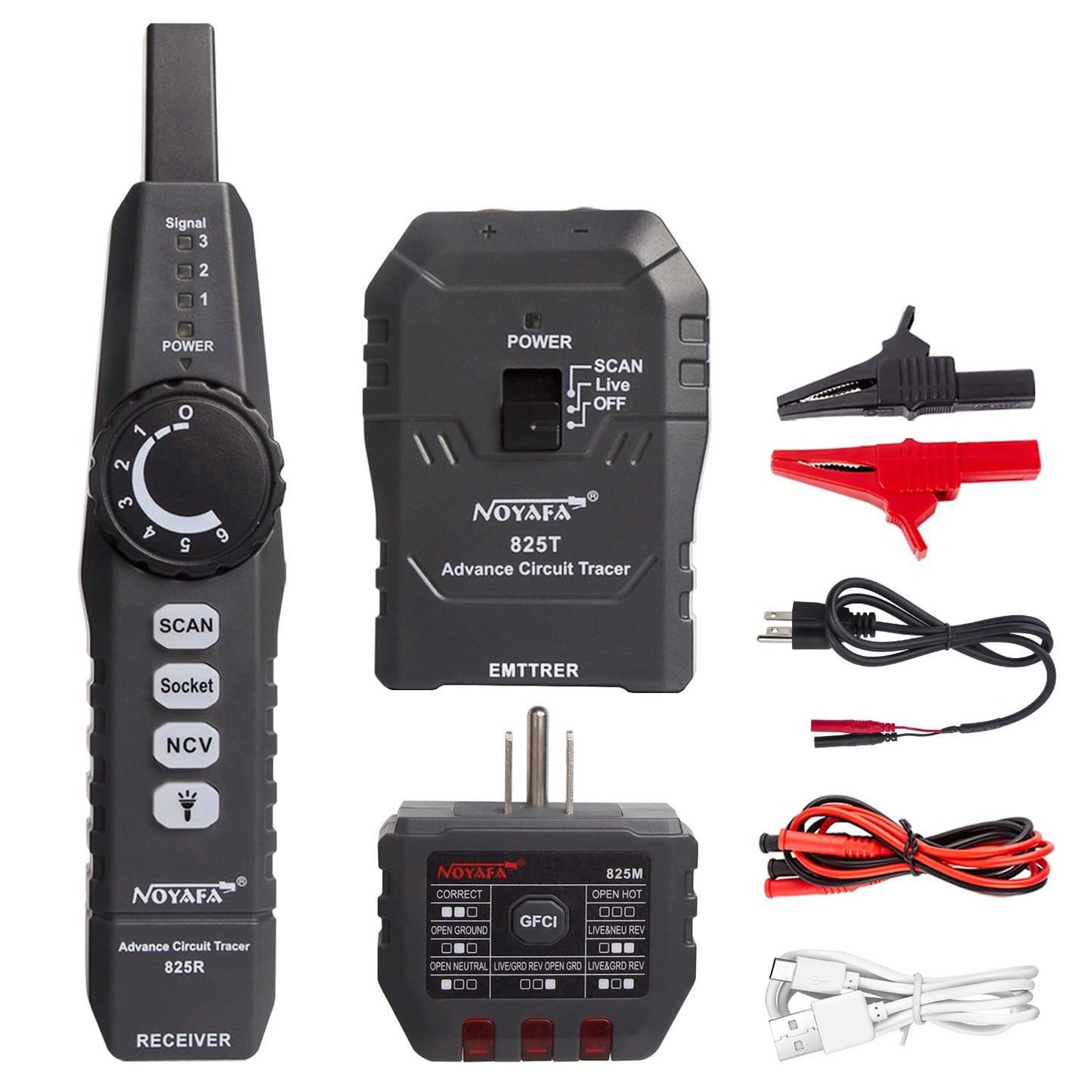 Noyafa NF-826 Professional Underground Wire Locator to Detect the Specific Location and Fault of Buried Wires or Cables