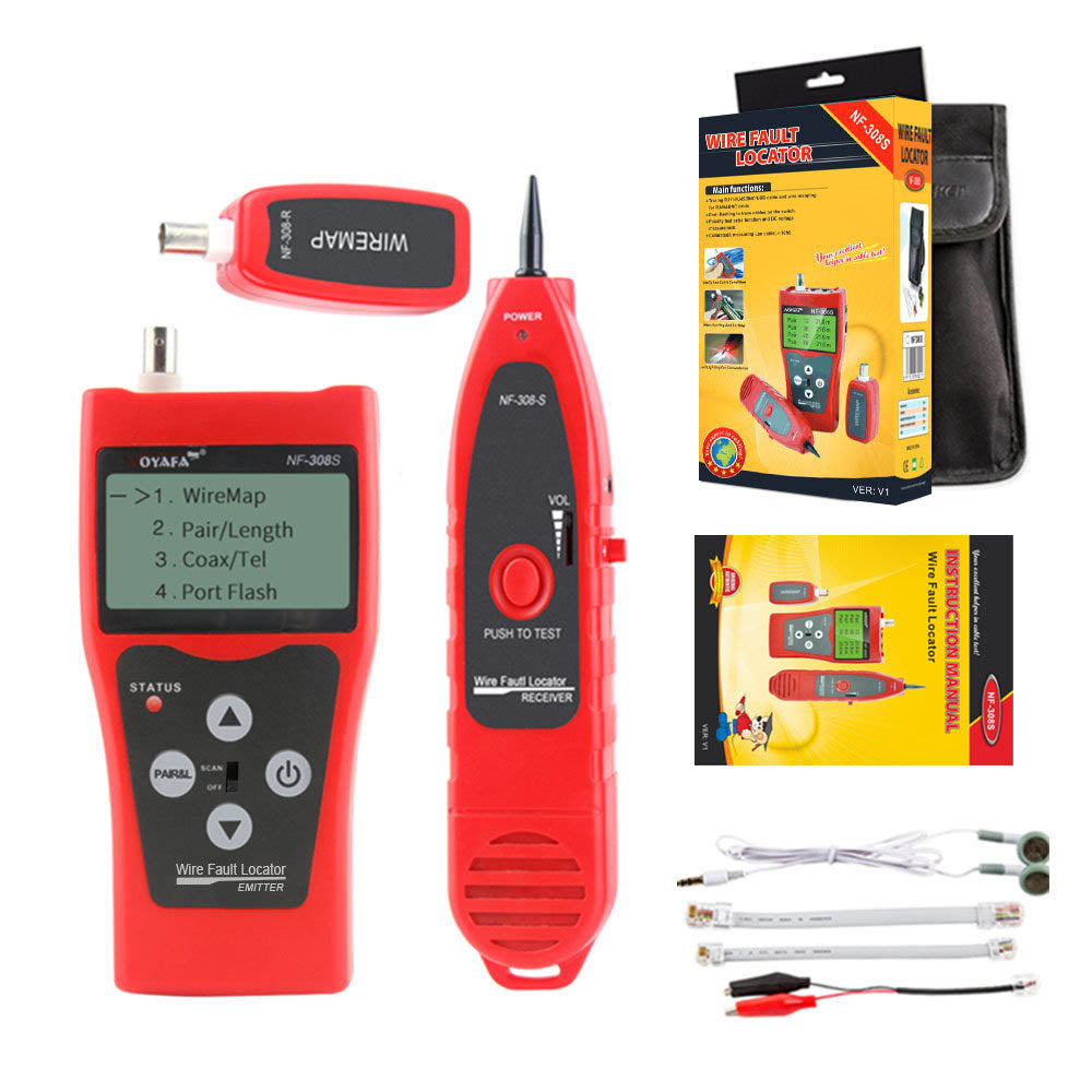 Noyafa NF-308S Wire Fault Locator, Wire Tracker Network/Telephone wire/Coaxial Cable Tester, Cable Length Measurement