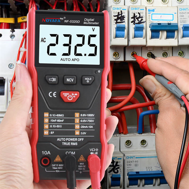 The digital multimeter with auto-ranging LCD screen