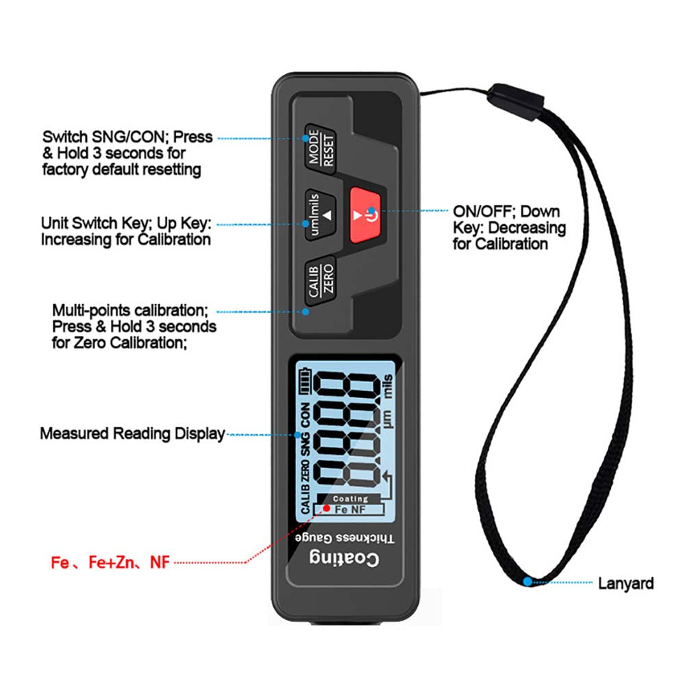 The features of digital coating thickness gauge