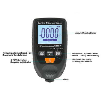 all features of digital paint thickness gauge gm998